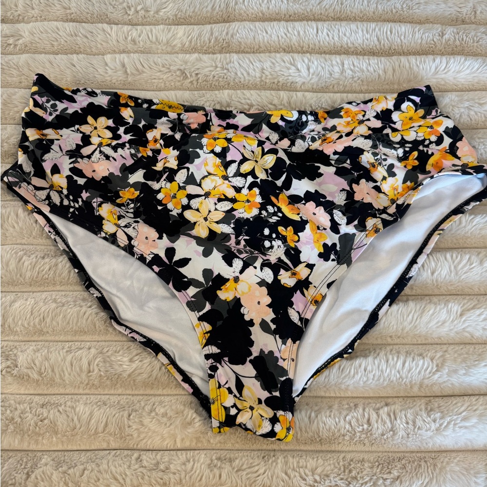 Floral High-Waisted Bikini Bottoms